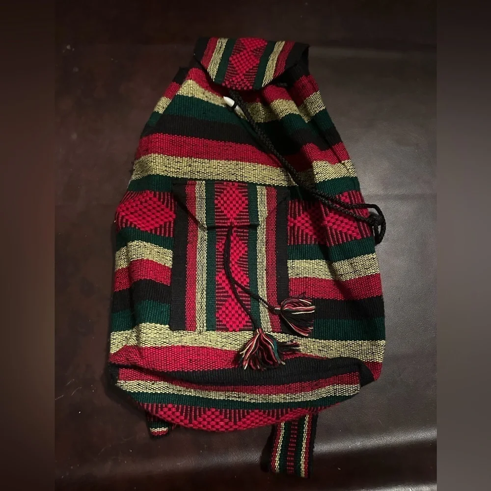 Woven Rasta backpack